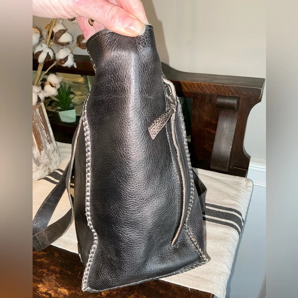 Bed Stu Leather Celindra LTC Shoulder Tote Bag Black Rustic Retail $305 - Picture 6 of 15